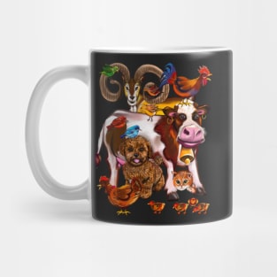 Old Macdonald had a farm and on that farm he had a cow, duck,dog, goat, cat,dog, Mug